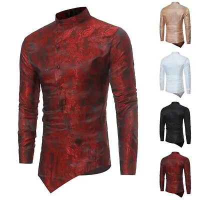 £24.42 • Buy Stand Collar Shirt Tops Vintage Button Dress Dark Print High Quality 2022