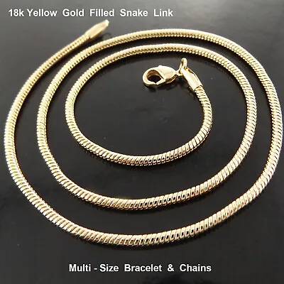 $12.95 • Buy Snake Link Necklace & Bracelets Real 18k Yellow Gold Filled Solid Pendant Chain