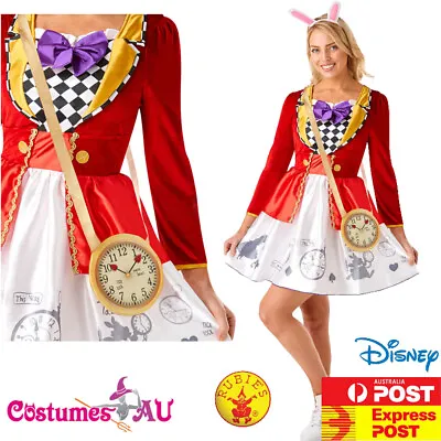 Ladies White Rabbit Costume Alice In Wonderland Disney Book Week Fancy Dress • $36.67