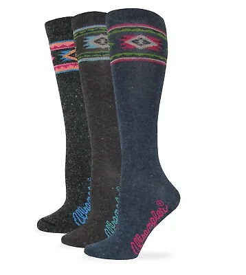 Wrangler Ladies Angora Blend Aztec Pattern Knee High Boot Socks 3 Pair • $18.99