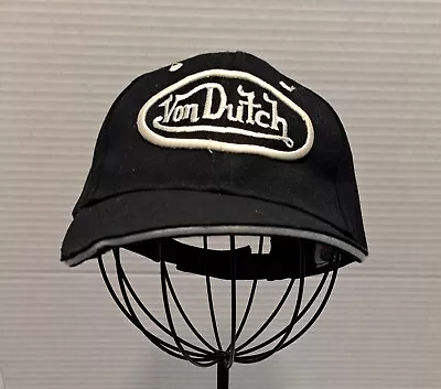 Von Dutch Hat Black White Hat Cap One Size Adjustable Strap *Flaws • $9.99