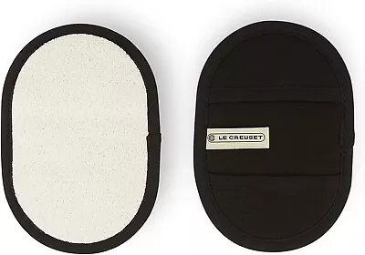 Le Creuset Fingergrip Pot Holders Black Cotton Set Of 2 New Tags • £37.95