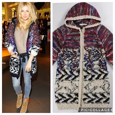 ISABEL MARANT X HM Cardigan Sweater Fringe Woven Knit Jacket Sz 10-12Y Small H&M • $79.99