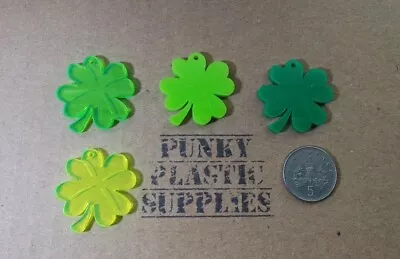 5x Four Leaf Clover Laser Cut Acrylic Charms/pendants/ Cabochons/ Jewellery  • £2