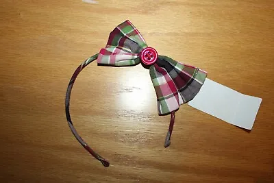 NWT Gymboree Pups And Kisses Pink Purple Plaid Bow Headband • $8