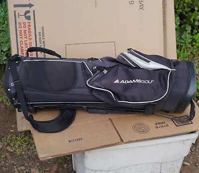 Adams Golf Bag Lightweight Harness Strap Stand 6 Divider Black Nylon Caddy • $39.95
