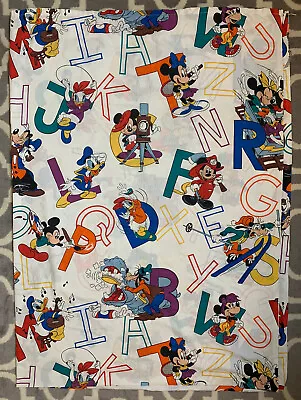 Vintage Disney Flat Sheet Mickey Donald TWIN Pacific Disneyland A80 • $15