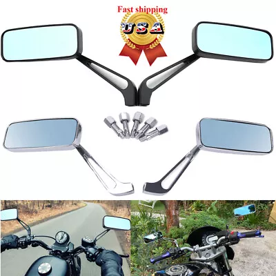 2X 8mm 10mm Rear View Side Mirrors For Honda Yamaha Kawasaki Sports Street Bike • $26.08