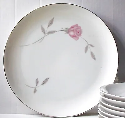 Mikasa # 8194 Dinner Plate ~ PRIMROSE ~ 10.25  Pink Rose Gray Leaves - Japan • $8