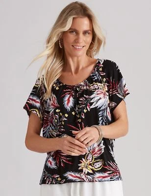 $19.61 • Buy Millers Short Sleeve Printed Peasant Top Womens Clothing  Tops Tunic