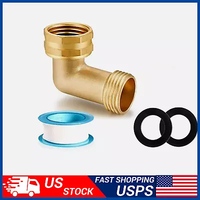 1 Pack Garden Hose Elbow Connector 90 Degree Brass Hose Elbow 3/4inch Heavy Duty • $8.99