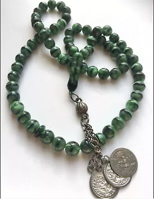 Natural Antique Malachite Prayer Beads Rosary Tesbih Masbaha • $529