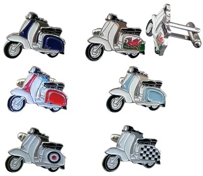 SCOOTER Cufflinks MOD's 15 Colours. Gift Box. Mens Birthday Bikers Gift 6-1-30 • £7.95