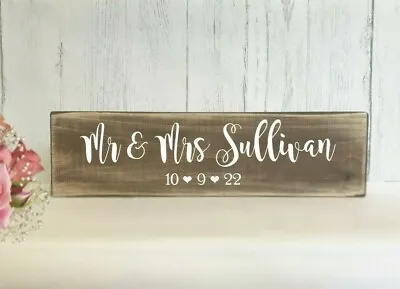 Top Table Wedding Sign Personalised Rustic Mr And Mrs Venue Decoration Gift • £16.95