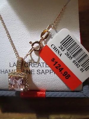 Women's  14k Rose Gold Plated Lab Created CHAMPAGNE Sapphire  Pendant Necklace • $43.99