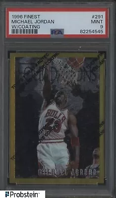 1996-97 Topps Finest #291 Michael Jordan Bulls HOF W/ Coating PSA 9 MINT • $59