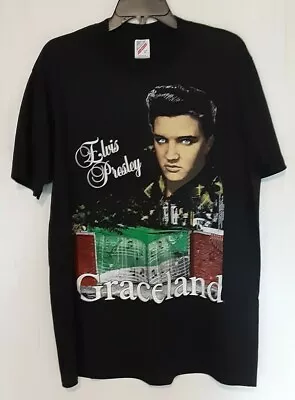 Mens Vintage Elvis Presley Graceland Shirt 1992 Rare Size Large Jerzees • $18