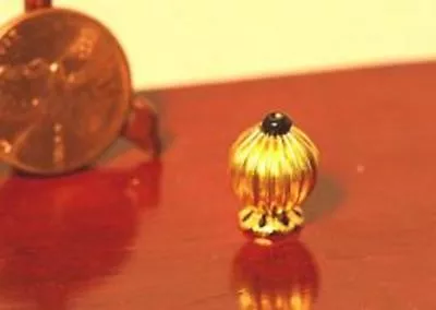 Dollhouse Miniature Gold Ribbed Perfume Bottle • $1.99