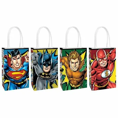 $22.95 • Buy 8pk Justice League Heroes Kraft Paper Bags Create Your Own Kit Birthday Party