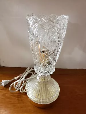 Vintage Deep Cut Crystal Vase Shaped Table Lamp - Works • $60