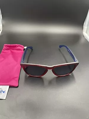 Oakley Frogskin Matte Red/Blue Woodgrain W/ Black Iridium Lenses • $130