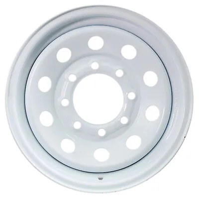 Equipment Trailer Rim Wheel 16 In. 16X6 8 Hole Bolt Lug White Modular Design • $80.96