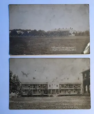 Set Of 2 RPPC Soldiers Marching And 21st Co Barracks At Fort Howard MD Maryland • $4.50