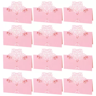 25 Lace Heart-shaped Place Cards For Weddings And Parties - Pink-DI • £7.35