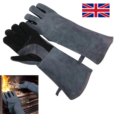 16 Inch Welding Bbq Gloves Heat Fire Resistant Mig Tig Arc Welding Gloves 932℉  • £6.89