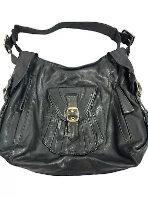 Junior Drake Soft Leather Shoulder Handbag  Black M L • $49.95