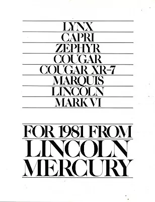 Lincoln-Mercury 1981 Dealer Brochure • $4.95