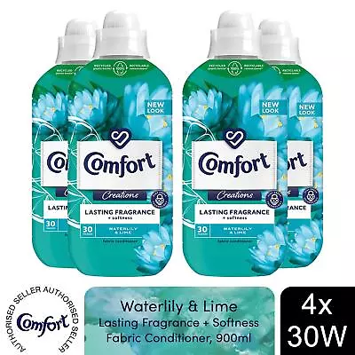 Comfort Fabric Conditioner Lasting Fragrance Waterlily & Lime 900ml 30W 4 Pack • £11.49