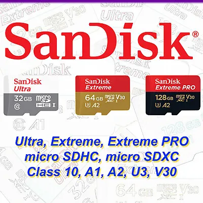 SanDisk 128GB 16GB 32GB 64GB 256G 400G Ultra Extreme Pro Memory Card Micro SD TF • $2.20
