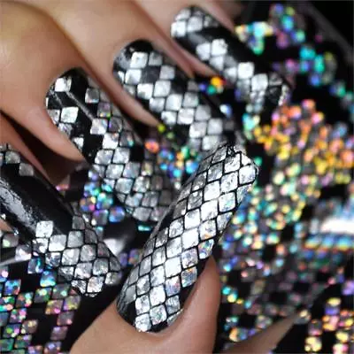 PYTHON  SNAKE Transparent Nail Art Transfer Foil Holographic Foils Tip Glitter • £1.90