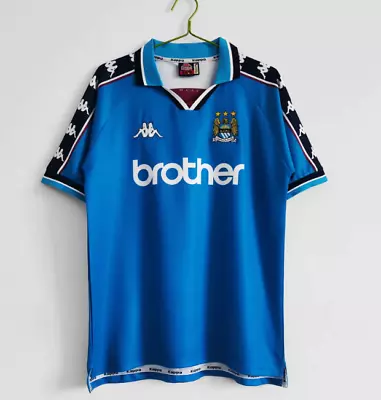 Retro Shirt 1997-1999 Manchester City Home Soccer Jersey Size XL • $49.99