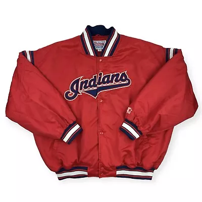 VTG Cleveland Indians Red Starter Satin Jacket Men's 3XL Diamond Collection • $59.99