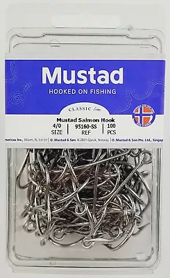 Mustad Hooks 95160-SS-4/0-100 Stainless Steel Closed Eye Siwash Hook • $56.78