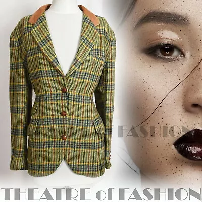 £225 • Buy JACKET DONEGAL TWEED 14 16 18 PLAID VINTAGE RIDING COAT 40s 50s EQUESTRIAN
