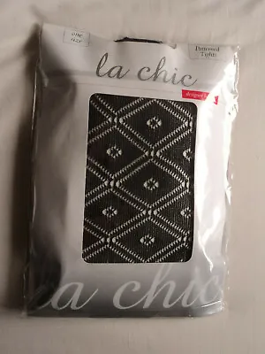 £3.10 • Buy Ladies La Chic Black Diamond  Patterned Tights
