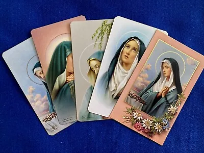 Very Special 5 Catholic Vintage HOLY CARDS Sorrowful Mary Mother Of Jesus #C18 • $8