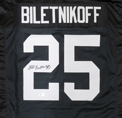 $99 • Buy Raiders Fred Biletnikoff Autographed Signed Black Jersey Beckett Bas 185820