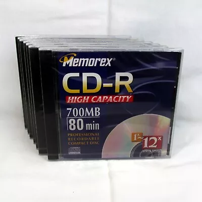 NEW Lot 7 Memorex CD-R 700MB 80 Min High Capacity Recordable Compact Discs Music • $12.99