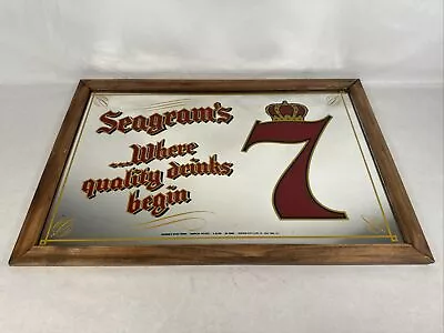 Vintage 1950's Seagram's 7 Whiskey Bar Pub Promotional Advertising Mirror Sign • $124.99