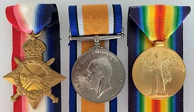 THE FINEST QUALITY British WWI 1914-15 Star Medal Trio Full Size Replacements • £34.95