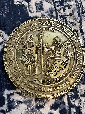 Virginia Metalcrafters 10-51 State Seal Of NC Brass Trivet North Carolina • $85