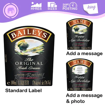 Baileys Irish Cream Label Cake Topper Decoration Personalised Edible Icing • £5.97