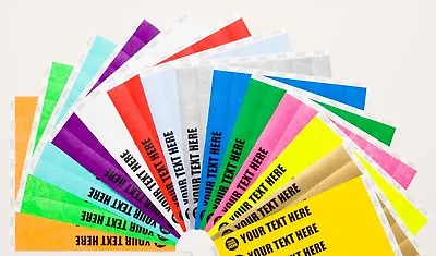 £9.99 • Buy 200 Custom Printed 1  Tyvek Paper Wristbands Events,Festivals,Parties,Security