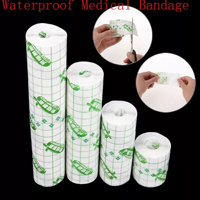 1Roll Waterproof Adhesive Wound Dressing Medical Fixation Tape Bandage 4 Size • £4.06