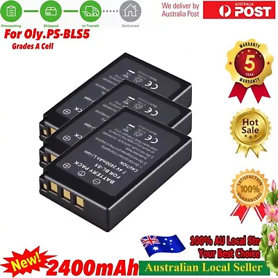 3x 2400mAh Battery For Olympus BLS-5 OM-D E-M10 Stylus 1PEN E-PM2 • $36.95