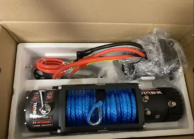 X-BULL Electric Winch Synthetic Rope 12000LBS Winch 12V Towing Truck Trailer 4WD • $227.50